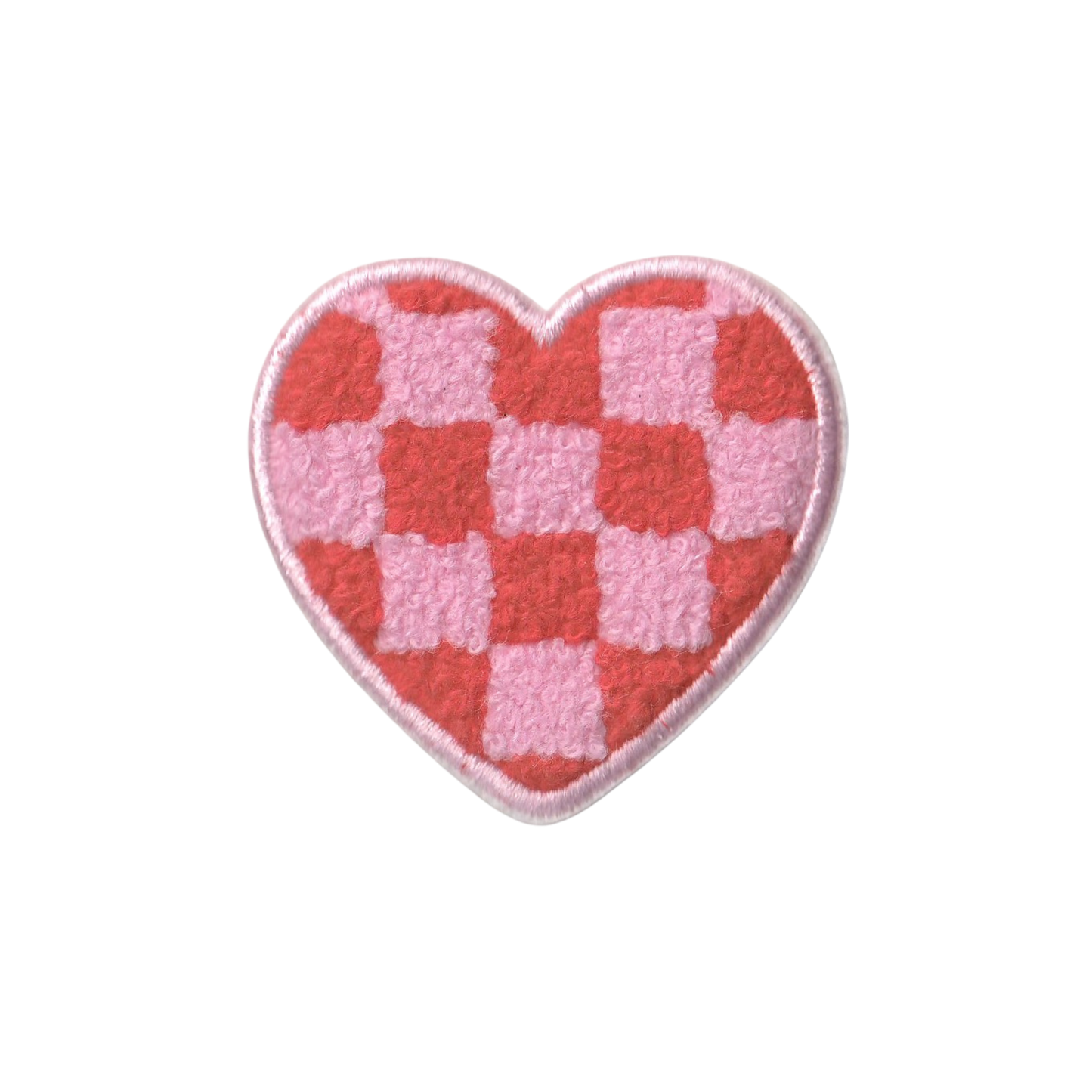 Checkered Pink Heart Patch