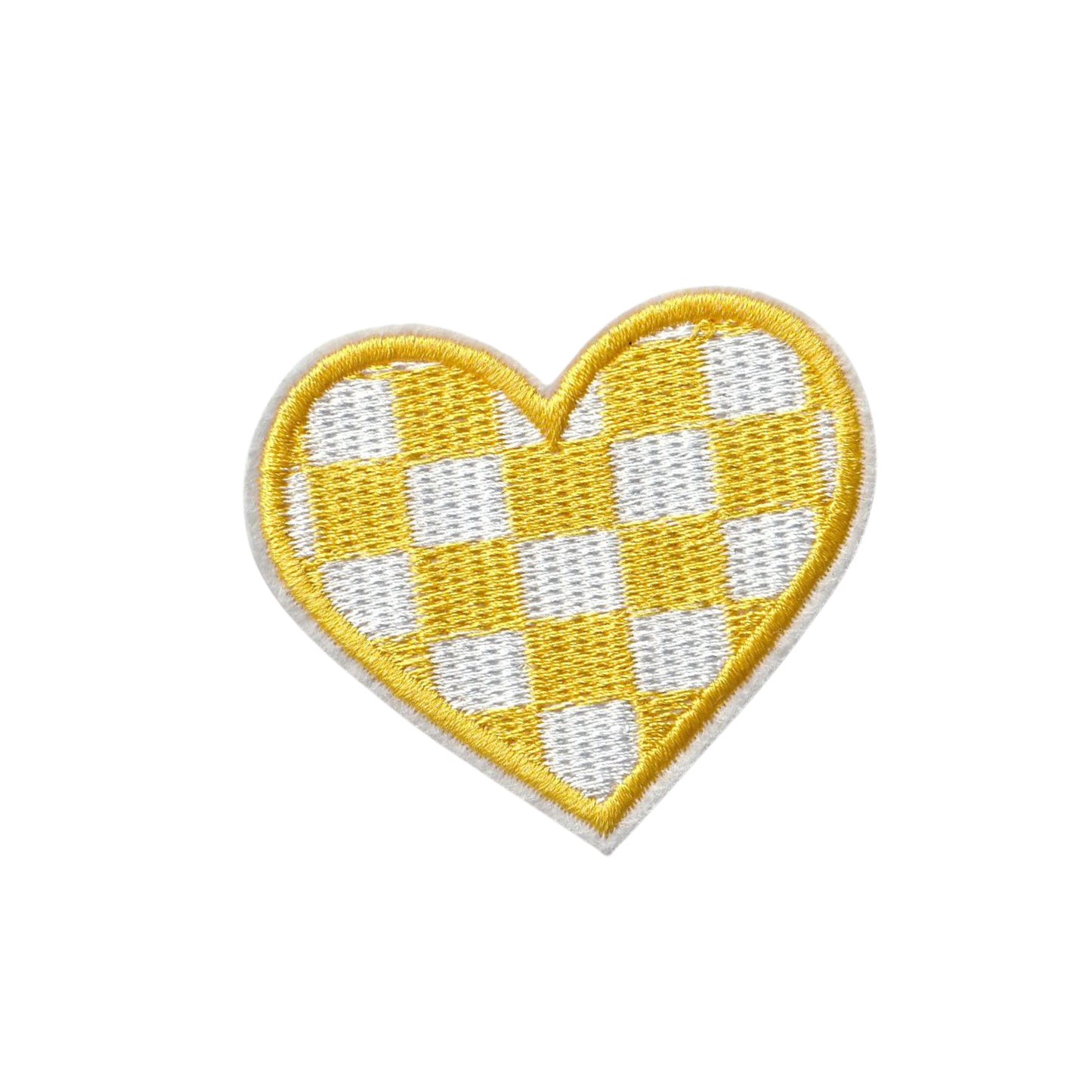 Checkered Yellow Heart Patch