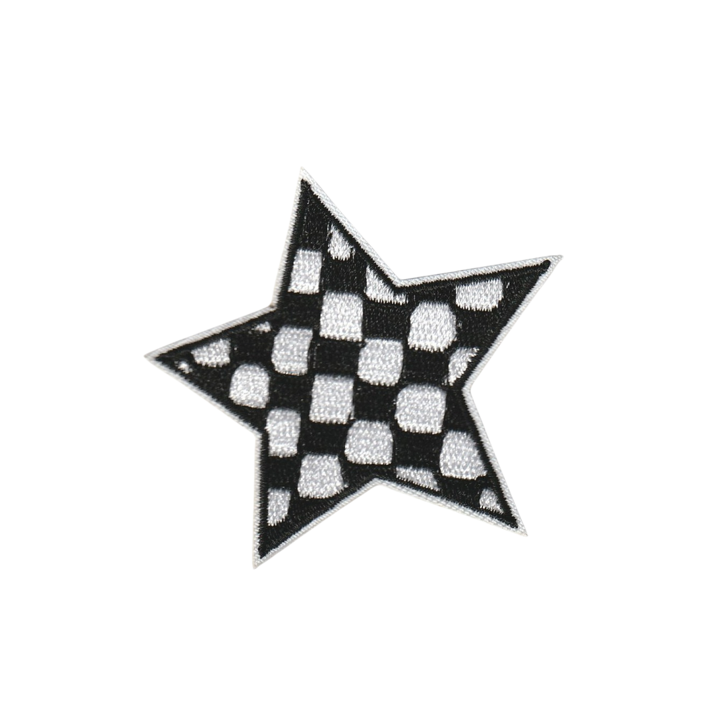 Black and White Checkered Star Patch