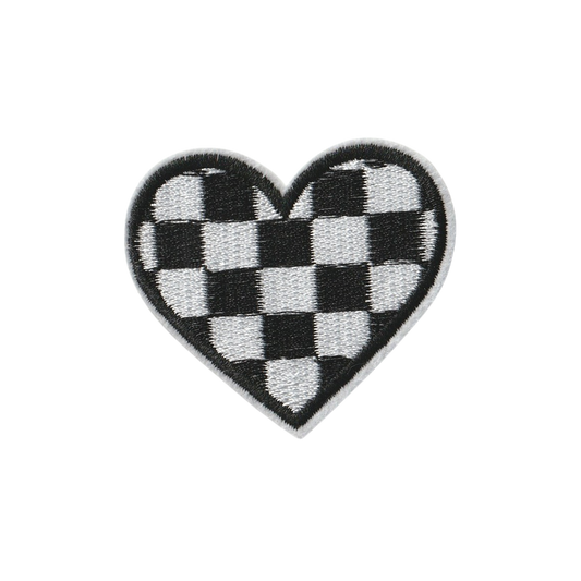 Black and White Heart Patch
