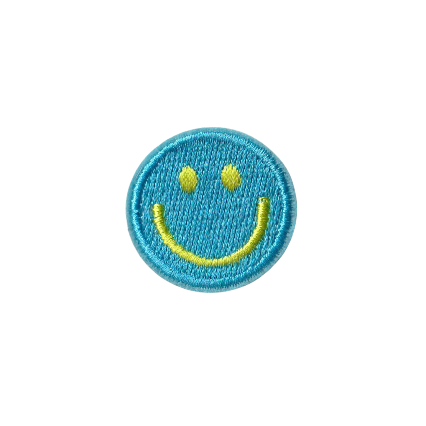 Small Blue Smiley Face Patch