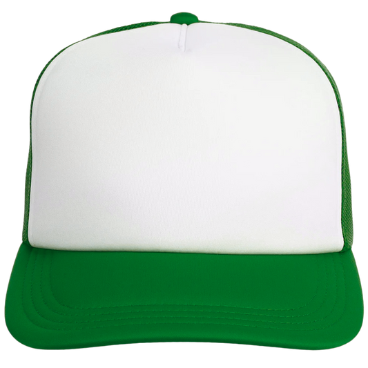Custom Trucker Hat, Green and White
