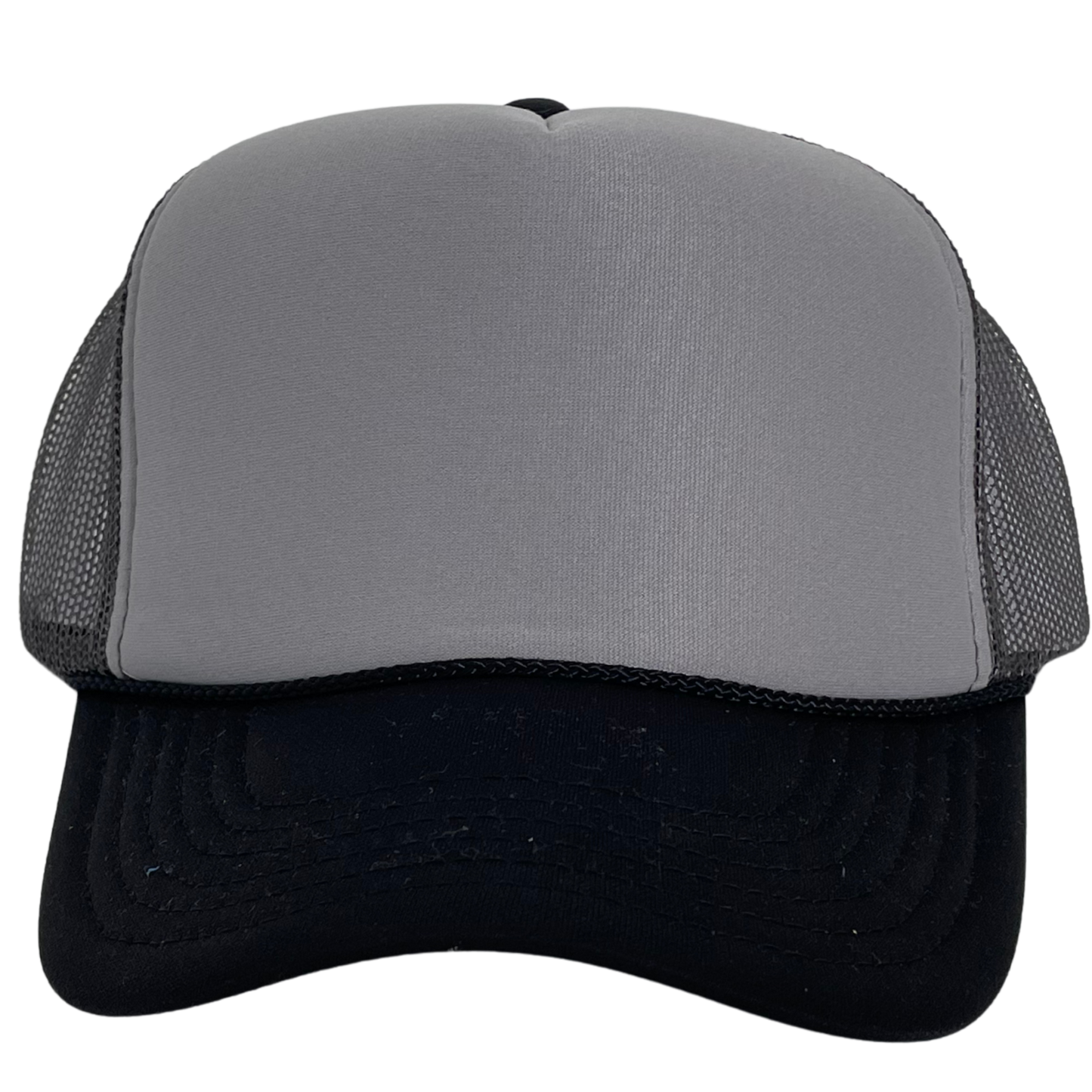 Custom Trucker Hat, Black and Grey