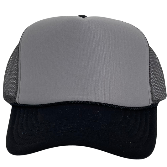 Custom Trucker Hat, Black and Grey