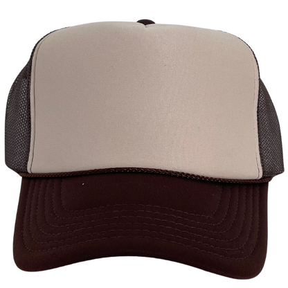 Custom Trucker Hat, Brown and Tan